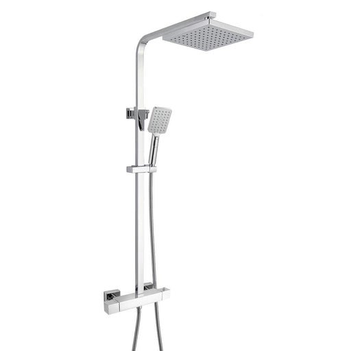 RAK Cool Touch Square Thermostatic Shower Column with Fixed Head and Shower Kit (WRAS) - Unbeatable Bathrooms