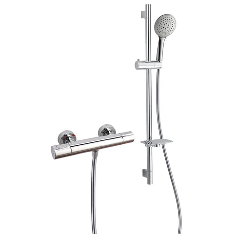 RAK Cool Touch Round Exposed Thermostatic Shower Valve with Slide Rail Kit (WRAS) - Unbeatable Bathrooms