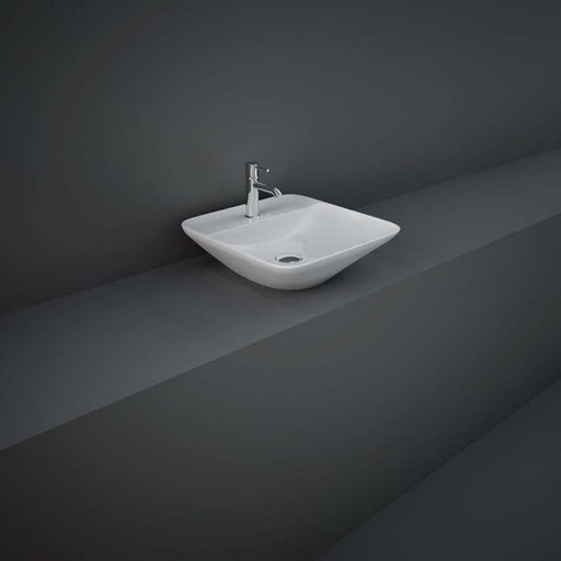 RAK Variant 420mm Square Countertop Basin with 1TH & Ledge - Unbeatable Bathrooms