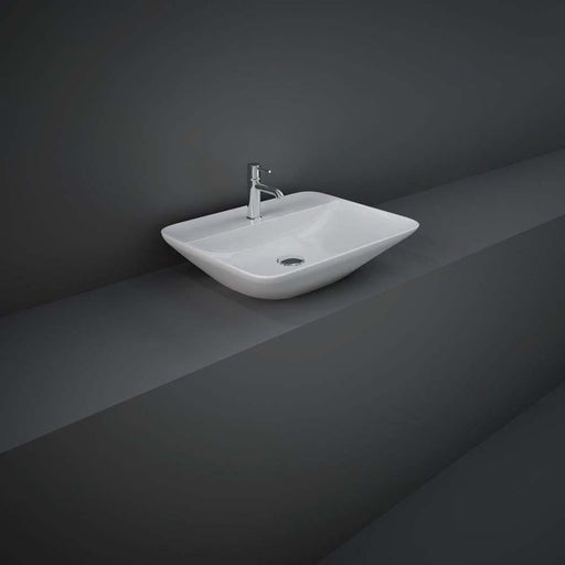 RAK Variant Rectangular Counter Top Wash Basin 55cm One Taphole with Tap Ledge - Unbeatable Bathrooms