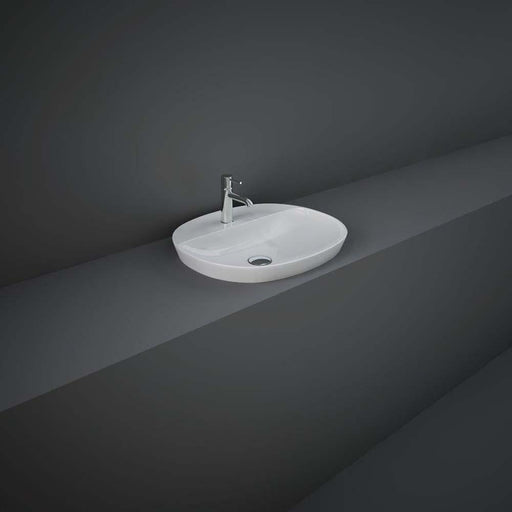 RAK Variant 500mm Oval Counter Drop-In Basin with 1TH Ledge - Unbeatable Bathrooms