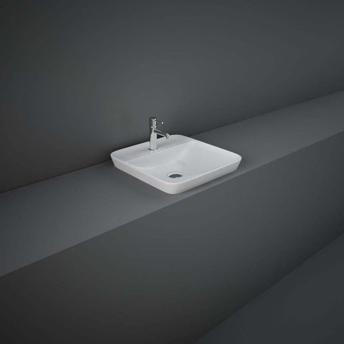 RAK Variant 420mm Square Counter Drop-In Basin with 1TH Ledge - Unbeatable Bathrooms