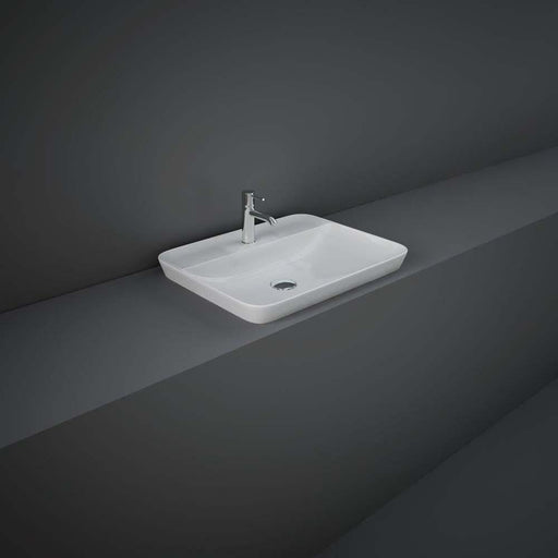 RAK Variant 550mm Rectangular Counter Drop-In Basin with 1TH Ledge - Unbeatable Bathrooms