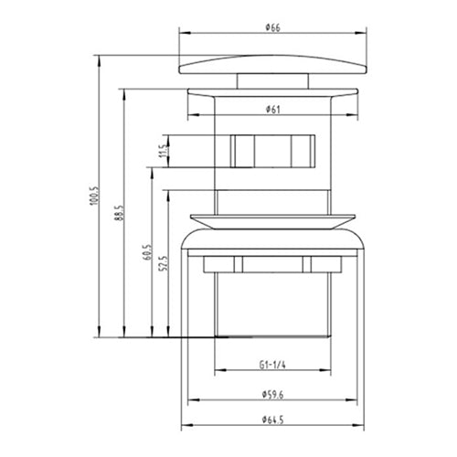 RAK Click Clack Slotted Basin Waste - Unbeatable Bathrooms
