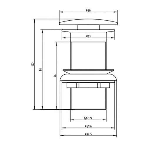 RAK Click Clack Basin Waste - Un-Slotted - Unbeatable Bathrooms