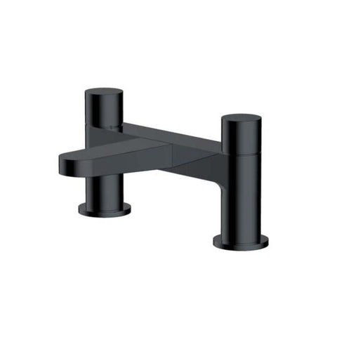 RAK Ceramics Petit Round Deck Bath Filler - Matt Black - Unbeatable Bathrooms