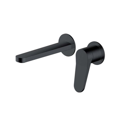RAK Ceramics Petit Round Wall Mounted Single Lever Basin Mixer - Matt Black - Unbeatable Bathrooms