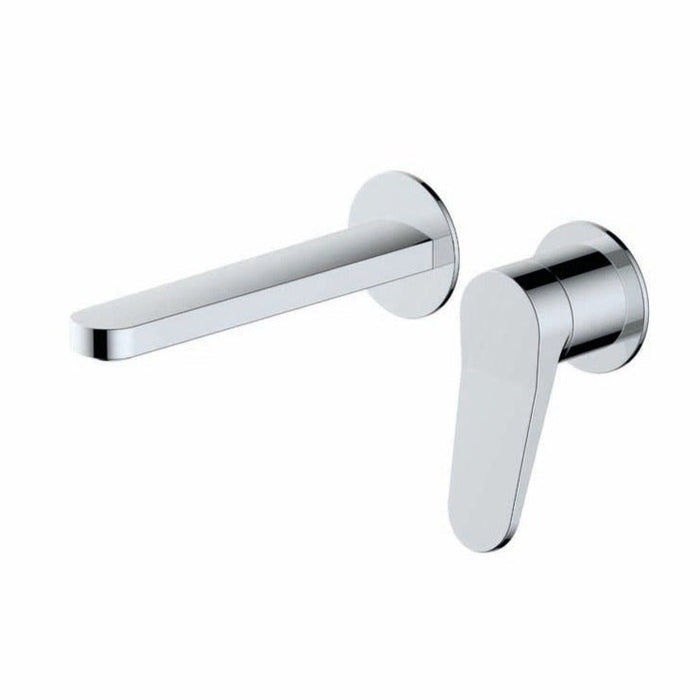 RAK Ceramics Petit Round Wall Mounted Single Lever Basin Mixer - Brushed Nickel - Unbeatable Bathrooms