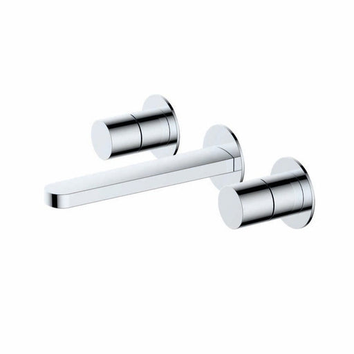 RAK Ceramics Petit Round Wall Mounted 3 Hole Basin Mixer - Chrome - Unbeatable Bathrooms
