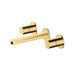 RAK Ceramics Petit Round Wall Mounted 3 Hole Basin Mixer - Brushed Gold - Unbeatable Bathrooms