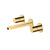 RAK Ceramics Petit Round Wall Mounted 3 Hole Basin Mixer - Brushed Gold - Unbeatable Bathrooms