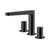 RAK Ceramics Petit Round Deck Mounted 3 Hole Basin Mixer - Matt Black - Unbeatable Bathrooms