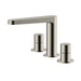RAK Ceramics Petit Round Deck Mounted 3 Hole Basin Mixer - Brushed Nickel - Unbeatable Bathrooms