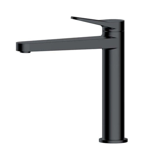 RAK Petit Round Mid Height Basin Mixer - Matt Black - Unbeatable Bathrooms