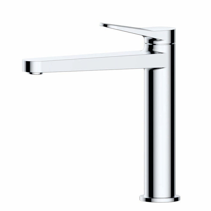 RAK Petit Round Mid Height Basin Mixer - Brushed Nickel - Unbeatable Bathrooms