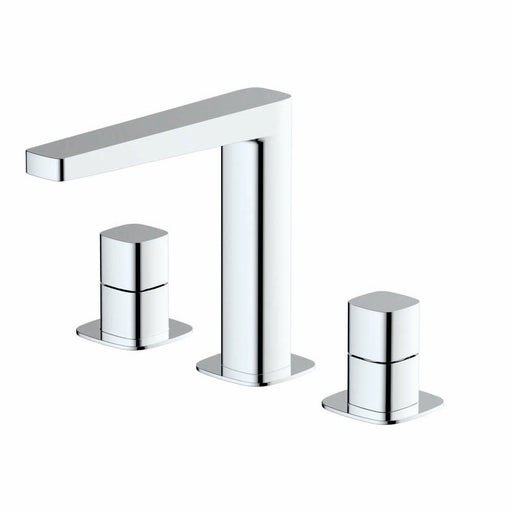 RAK Ceramics Petit Square Deck Mounted 3 Hole Basin Mixer - Unbeatable Bathrooms