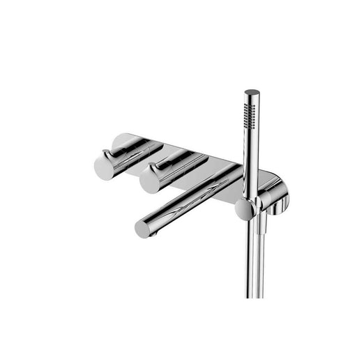 RAK Sorrento Horizontal Dual Outlet Thermostatic Concealed Shower Valve with Handset and Bath Spout - Unbeatable Bathrooms