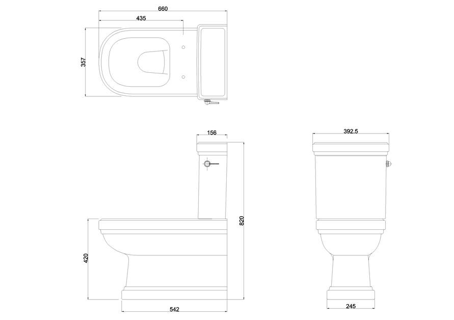 Burlington Riviera Close Coupled Toilet (Closed Back) - Unbeatable Bathrooms