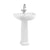 Burlington Riviera D-Shape 58/65cm Pedestal Basin - 0, 1, 2 & 3TH - Unbeatable Bathrooms