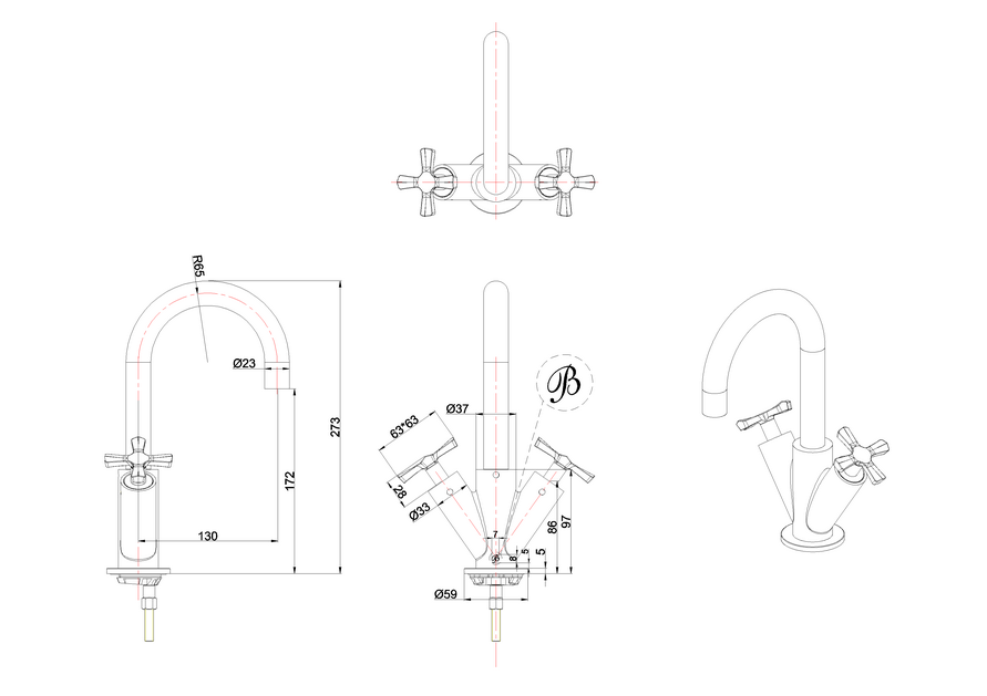 Burlington Riviera Mono Basin Mixer - Unbeatable Bathrooms