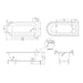 Hudson Reed Winterburn 15/1700mm Freestanding Shower Bath with Leg Sets - Unbeatable Bathrooms