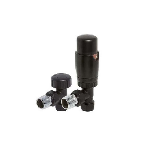 Redroom Angled Round Valve Pack Black - Unbeatable Bathrooms