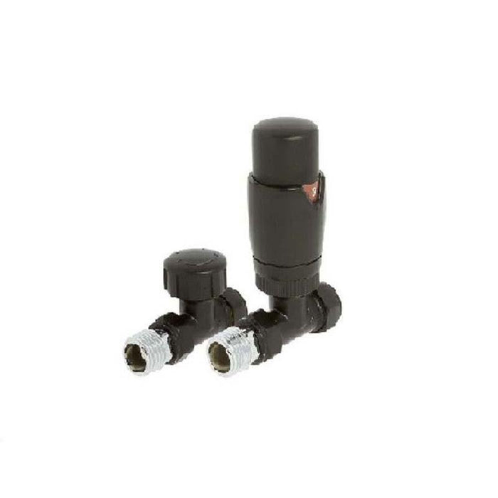 Redroom Straight Round Valve Pack Black - Unbeatable Bathrooms