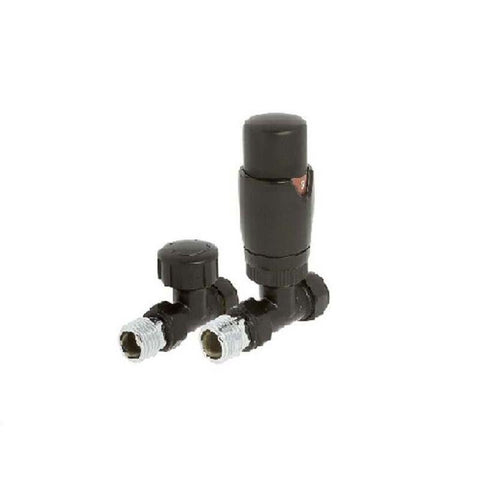 Redroom Straight Round Valve Pack Black - Unbeatable Bathrooms