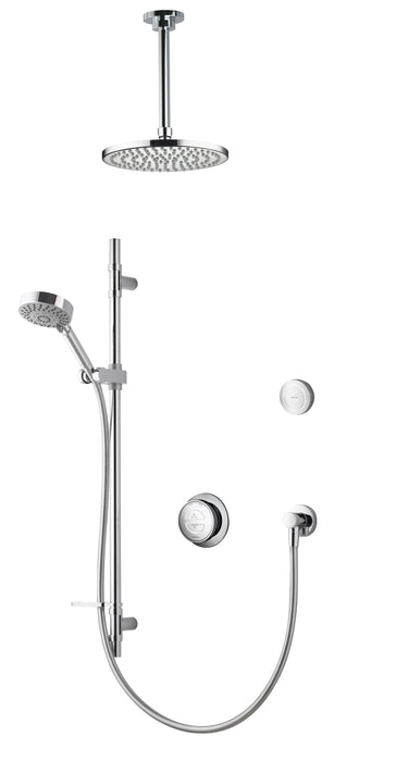 Rise Smart Concealed Shower with Slide Rail Kit, diverter 200mm ceiling mount metal fixed head and remote control - Unbeatable Bathrooms