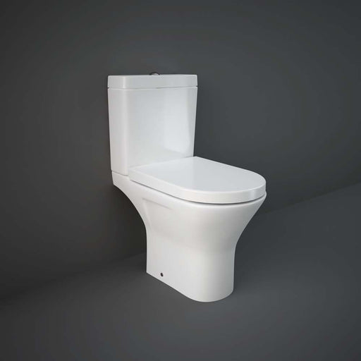 RAK Resort Mini Open-Back Close Coupled Toilet Rimless With Soft Close Seat - Unbeatable Bathrooms