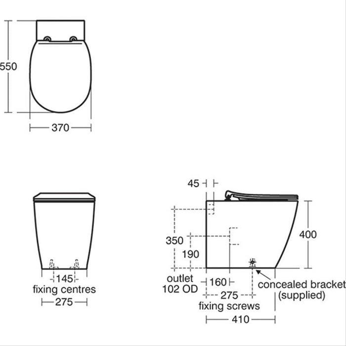 Armitage Shanks Edit R Aquablade Back-To-Wall Toilet - Unbeatable Bathrooms