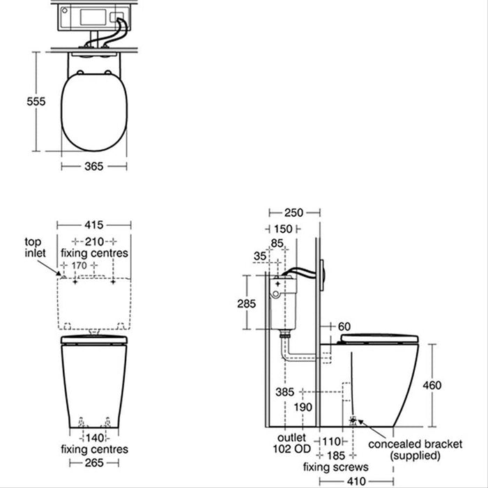 Armitage Shanks Edit Assist Raised Height Back-To-Wall Toilet - Unbeatable Bathrooms