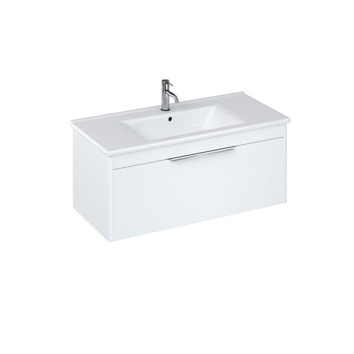 Britton Shoreditch 1000mm Vanity Unit - Wall Hung 1 Drawer Unit with Square Basin - Unbeatable Bathrooms