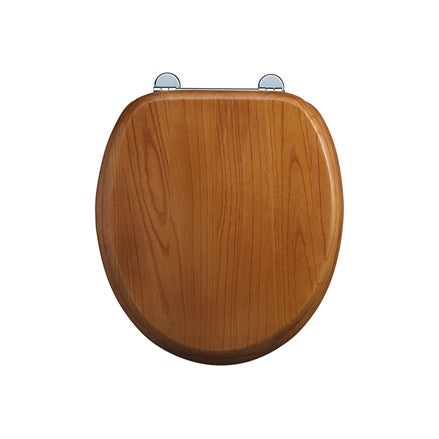Burlington Traditional Soft Close Wooden Toilet Seat - Oak - Unbeatable Bathrooms