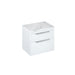 Britton Shoreditch 650mm Wall Hung Double Drawer Unit with Carrara White Worktop - Unbeatable Bathrooms