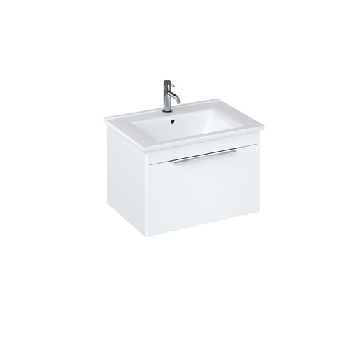 Britton Shoreditch 620mm Vanity Unit - Wall Hung 1 Drawer Unit with Square Basin - Unbeatable Bathrooms