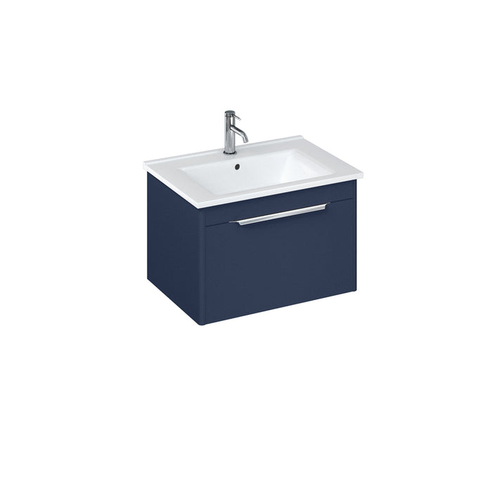 Britton Shoreditch 620mm Vanity Unit - Wall Hung 1 Drawer Unit with Square Basin - Unbeatable Bathrooms