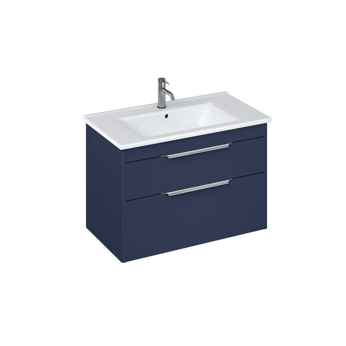 Britton Shoreditch 820mm Vanity Unit - Wall Hung 2 Drawer Unit with Square Basin - Unbeatable Bathrooms