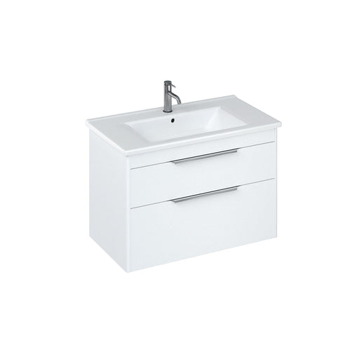 Britton Shoreditch 820mm Vanity Unit - Wall Hung 2 Drawer Unit with Square Basin - Unbeatable Bathrooms