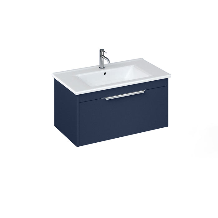 Britton Shoreditch 820mm Vanity Unit - Wall Hung 1 Drawer Unit with Square Basin - Unbeatable Bathrooms