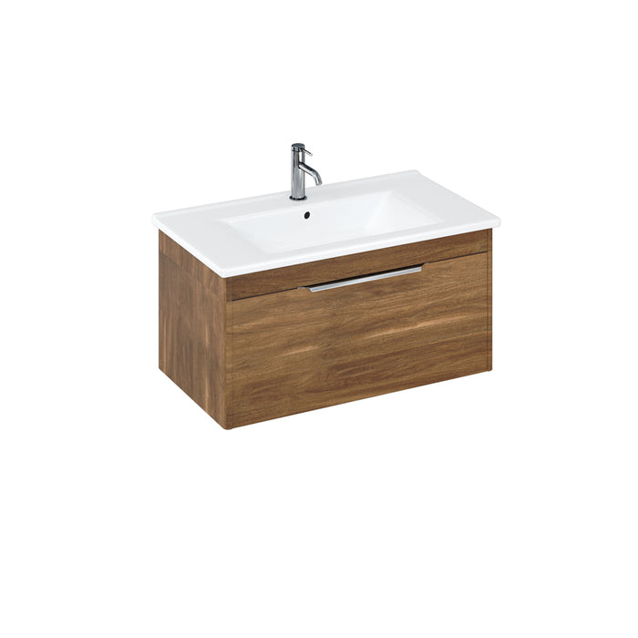 Britton Shoreditch 820mm Vanity Unit - Wall Hung 1 Drawer Unit with Square Basin - Unbeatable Bathrooms