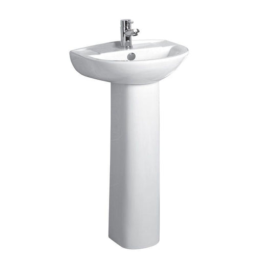 Tavistock Micra 45cm Ceramic Pedestal Basin - 1TH - Unbeatable Bathrooms