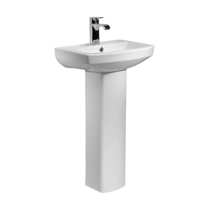 Tavistock Vibe 46/54.5cm Ceramic Pedestal Basin - 1TH - Unbeatable Bathrooms