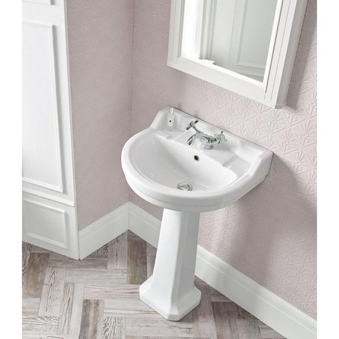 Tavistock Vitoria 55cm Round Full Pedestal Basin - 1TH - Unbeatable Bathrooms