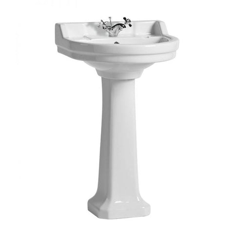 Tavistock Vitoria 55cm Round Full Pedestal Basin - 1TH - Unbeatable Bathrooms