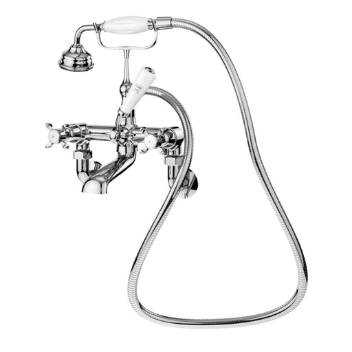 Nuie Selby Crosshead Wall Mounted Bath Shower Mixer with Kit - Unbeatable Bathrooms