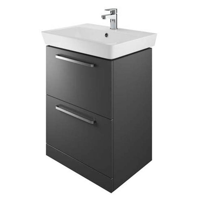 The White Space Scene 600/800mm Vanity Unit - Floor Standing 2 Drawer Unit - Unbeatable Bathrooms
