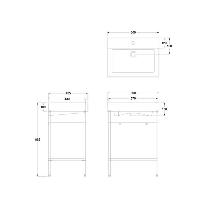 Britton Shoreditch Frame Furniture Stand & Basin (Various) - Unbeatable Bathrooms