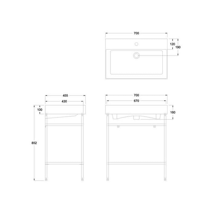 Britton Shoreditch Frame Furniture Stand & Basin (Various) - Unbeatable Bathrooms