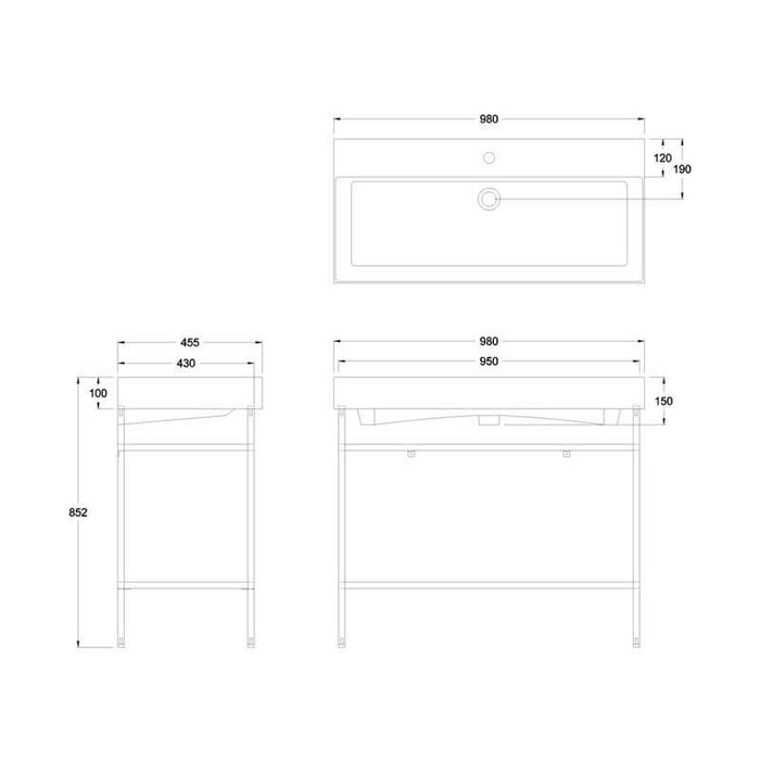 Britton Shoreditch Frame Furniture Stand & Basin (Various) - Unbeatable Bathrooms